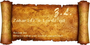 Zakariás Loránd névjegykártya